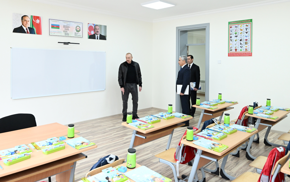 President Ilham Aliyev attends opening of new building of Shamakhi European Lyceum (PHOTO)