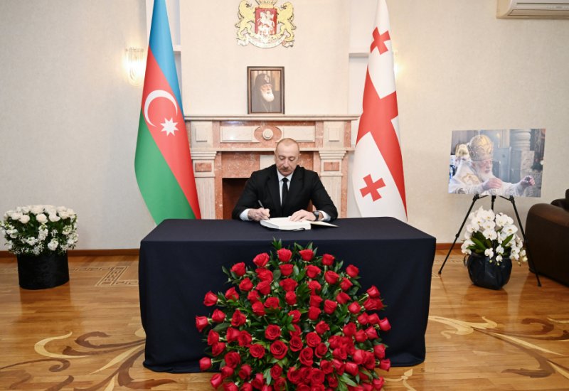 President Ilham Aliyev visits Georgian Embassy in Azerbaijan to express condolences (PHOTO)