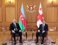 President Ilham Aliyev holds one-on-one meeting with President of Georgia Mikheil Kavelashvili (PHOTO)