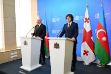 President Ilham Aliyev, Georgian Prime Minister make press statements (PHOTO)