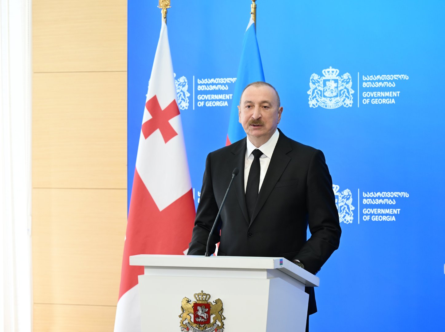 President Ilham Aliyev, Georgian Prime Minister make press statements (PHOTO)