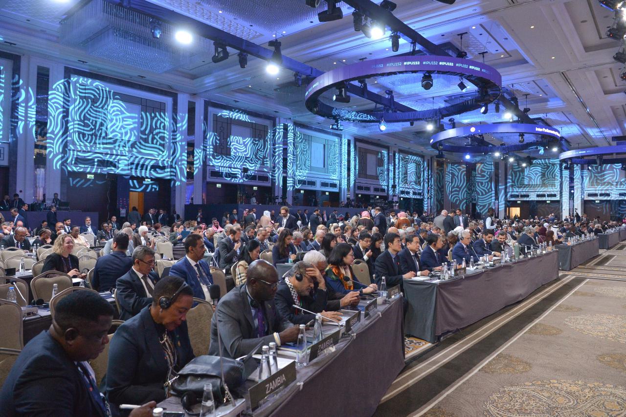 Azerbaijani Parliament Speaker addresses 152nd Assembly of Inter-Parliamentary Union (PHOTO)