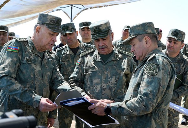 Azerbaijani defense minister reviews new military units in liberated territories (PHOTO)