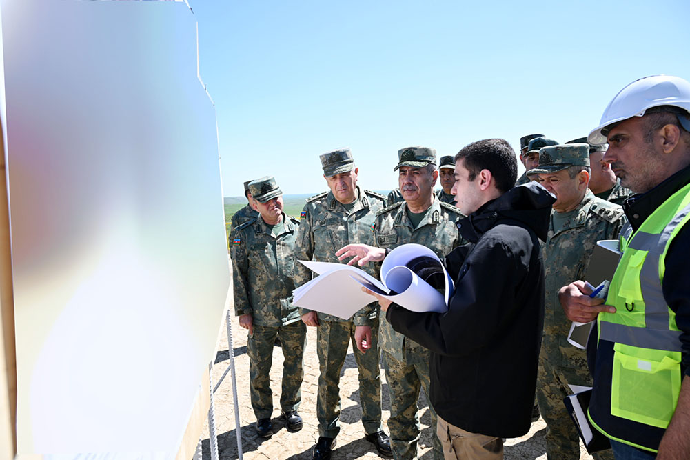 Azerbaijani defense minister reviews new military units in liberated territories (PHOTO)