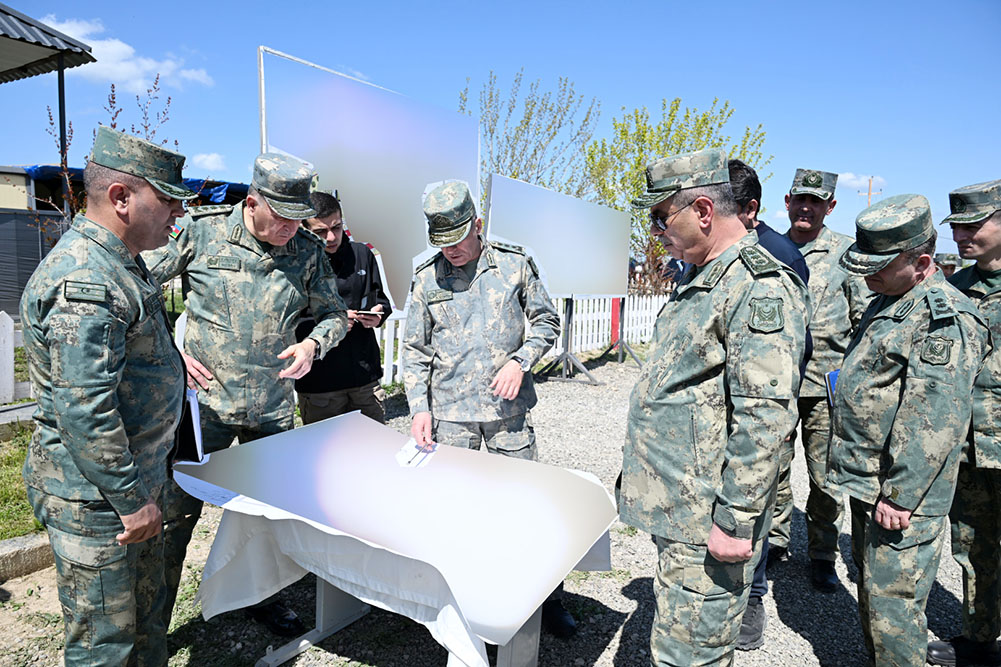 Azerbaijani defense minister reviews new military units in liberated territories (PHOTO)