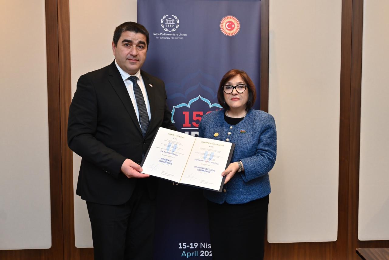 Azerbaijani Parliament Speaker meets with Speaker of Parliament of Georgia (PHOTO)