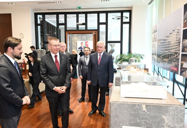 President of Latvia visits Baku White City (PHOTO)
