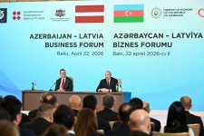 President Ilham Aliyev and President of Latvia Edgars Rinkėvičs attend Azerbaijan-Latvia business forum (PHOTO)