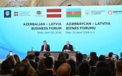 President Ilham Aliyev and President of Latvia Edgars Rinkėvičs attend Azerbaijan-Latvia business forum (PHOTO)