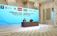 President Ilham Aliyev and President of Latvia Edgars Rinkėvičs attend Azerbaijan-Latvia business forum (PHOTO)