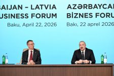 President Ilham Aliyev and President of Latvia Edgars Rinkėvičs attend Azerbaijan-Latvia business forum (PHOTO)