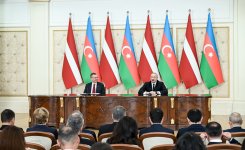 President Ilham Aliyev, President of Latvia make press statements (PHOTO)