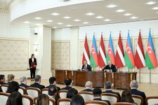 President Ilham Aliyev, President of Latvia make press statements (PHOTO)