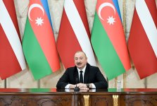 President Ilham Aliyev, President of Latvia make press statements (PHOTO)