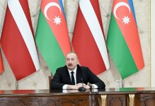 President Ilham Aliyev, President of Latvia make press statements (PHOTO)