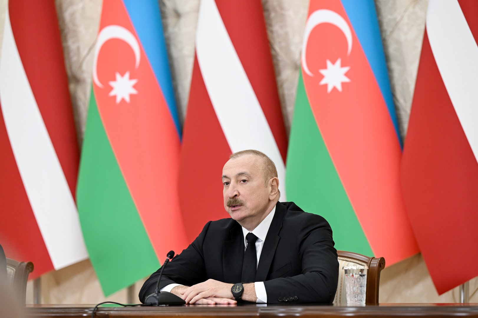 President Ilham Aliyev, President of Latvia make press statements (PHOTO)