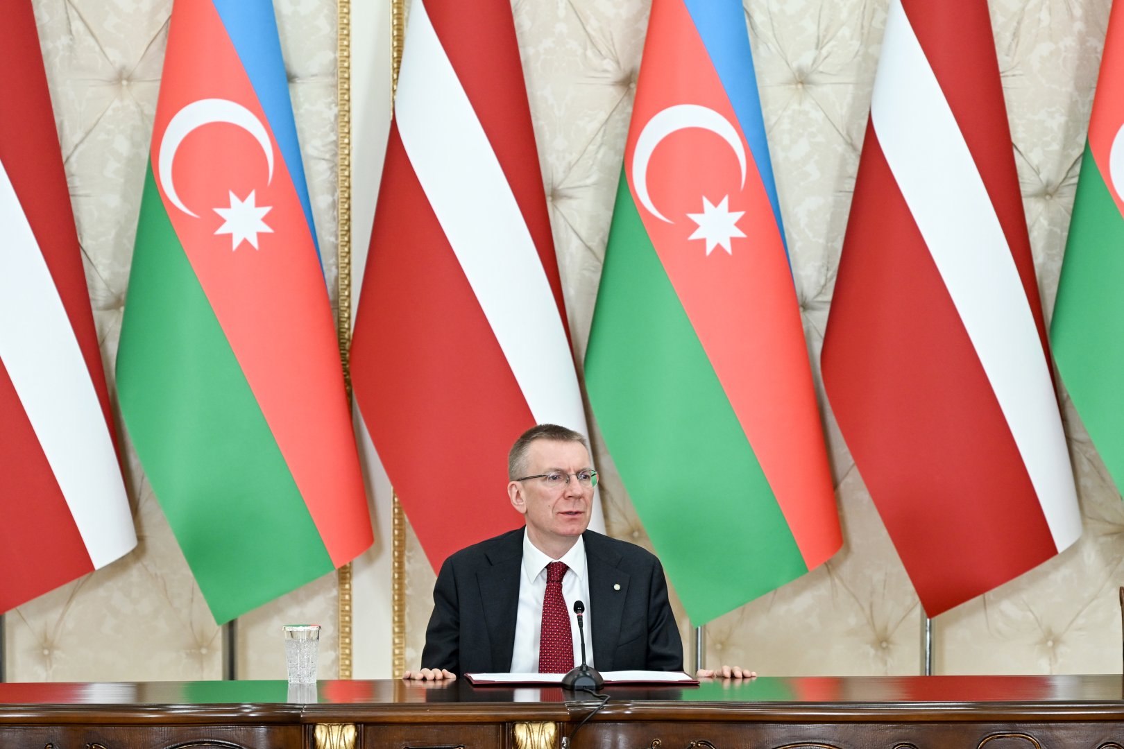 President Ilham Aliyev, President of Latvia make press statements (PHOTO)