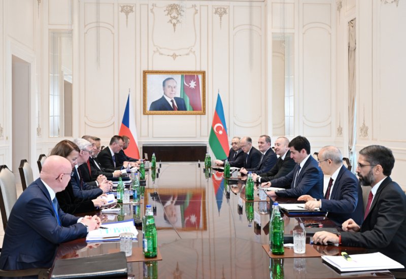 President Ilham Aliyev holds expanded meeting with Czech Prime Minister in Azerbaijan's Gabala (PHOTO)