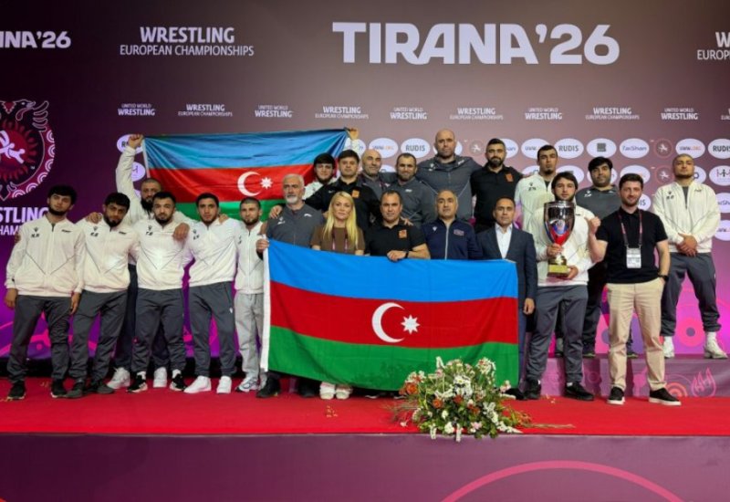 Azerbaijani freestyle wrestling team become European champions for sixth time.