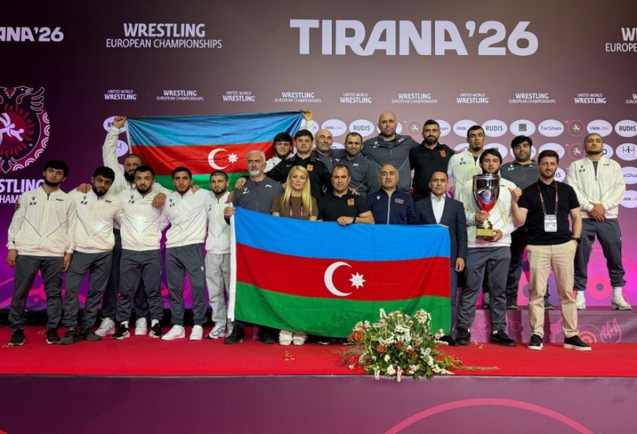 Azerbaijani freestyle wrestling team become European champions for sixth time.