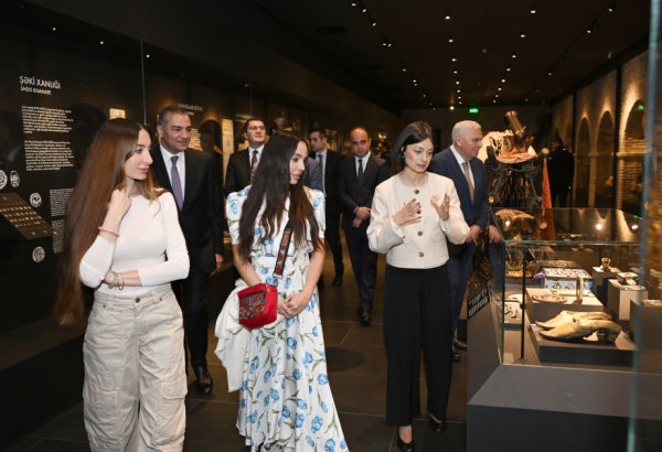 Leyla Aliyeva and Arzu Aliyeva attend opening of historical and architectural monuments after restoration in Sheki city (PHOTO)