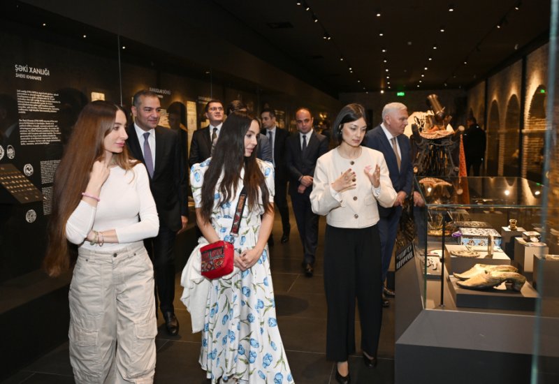 Leyla Aliyeva and Arzu Aliyeva attend opening of historical and architectural monuments after restoration in Sheki city (PHOTO)
