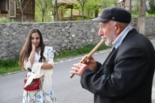 Leyla Aliyeva and Arzu Aliyeva attend opening of historical and architectural monuments after restoration in Sheki city (PHOTO)