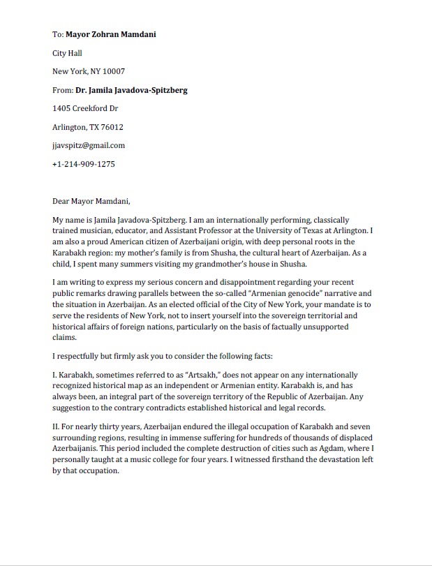 Azerbaijani diaspora voices concern over NYC mayor’s biased statements (PHOTO)