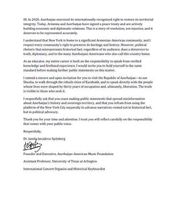 Azerbaijani diaspora voices concern over NYC mayor’s biased statements (PHOTO)