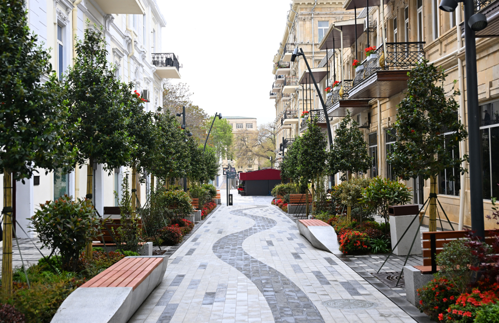 President Ilham Aliyev, First Lady Mehriban Aliyeva attend inauguration of Islam Safarli Street following reconstruction (PHOTO)