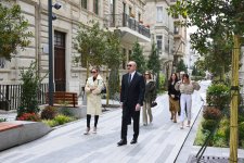 President Ilham Aliyev, First Lady Mehriban Aliyeva attend inauguration of Islam Safarli Street following reconstruction (PHOTO)