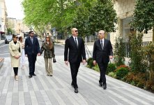 President Ilham Aliyev, First Lady Mehriban Aliyeva attend inauguration of Islam Safarli Street following reconstruction (PHOTO)