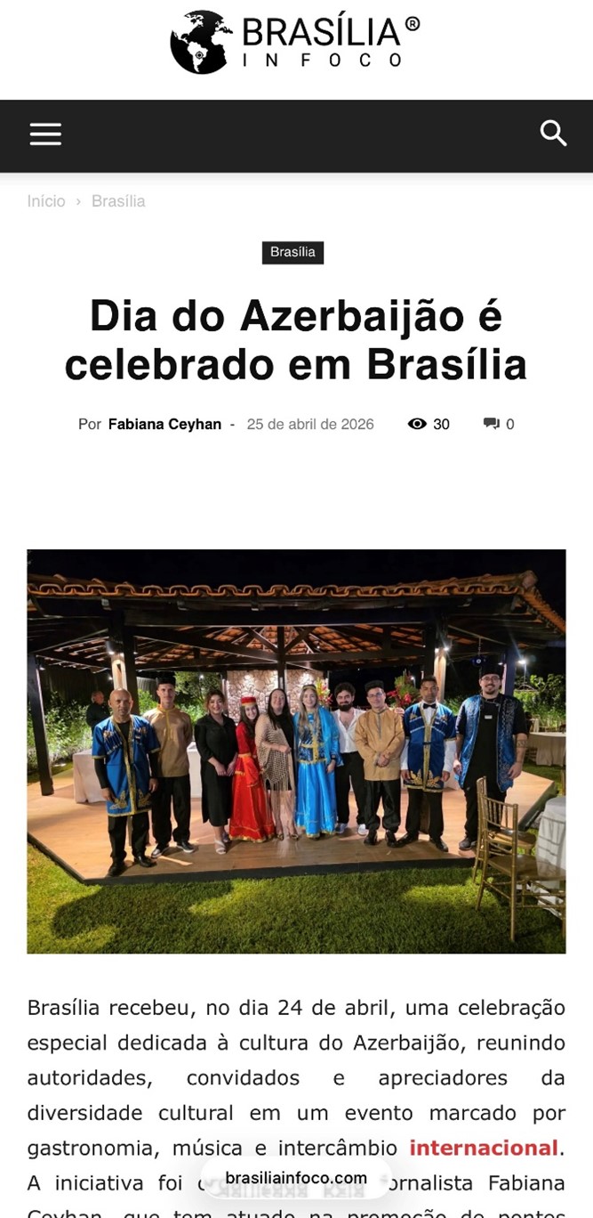 Brazilian media spotlights vibrant Azerbaijani Culture Day in Lago Sul (PHOTO)