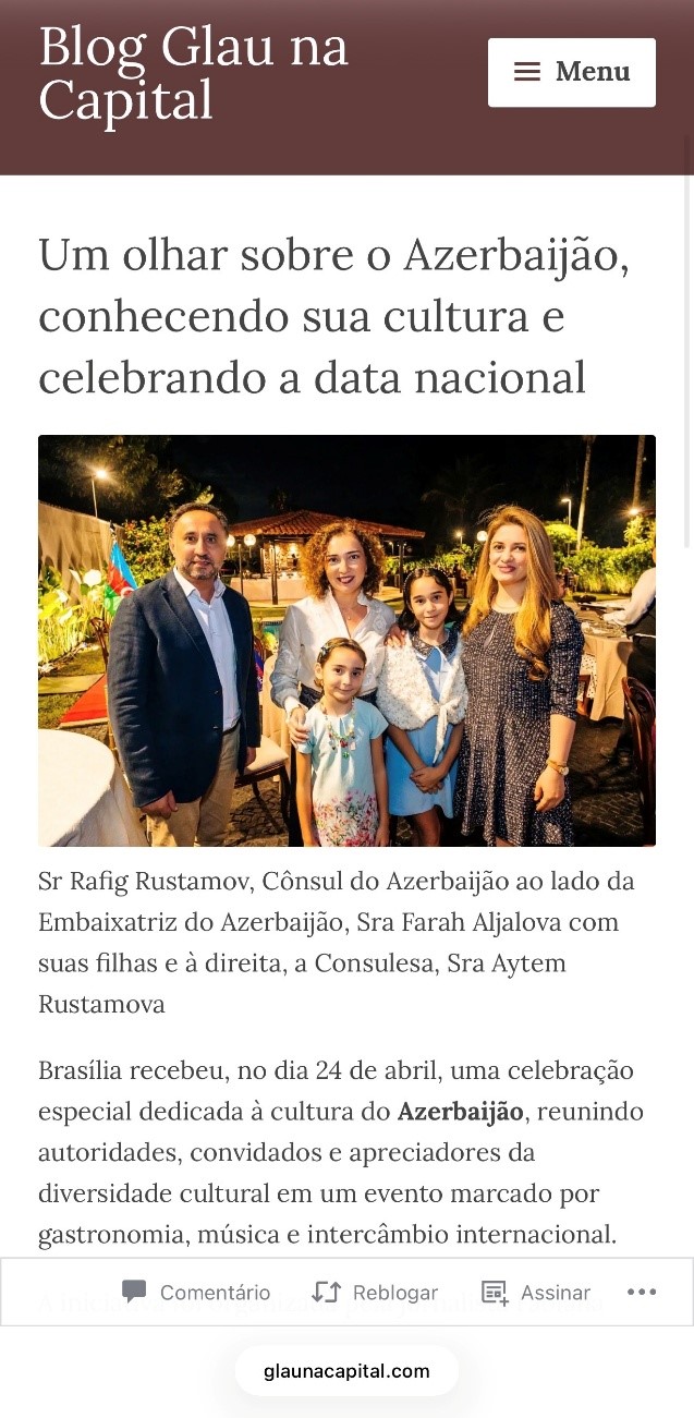 Brazilian media spotlights vibrant Azerbaijani Culture Day in Lago Sul (PHOTO)