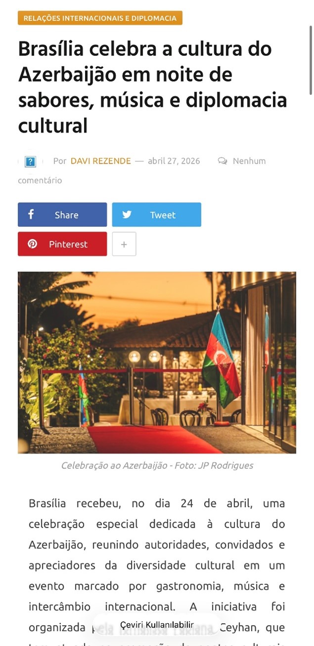 Brazilian media spotlights vibrant Azerbaijani Culture Day in Lago Sul (PHOTO)
