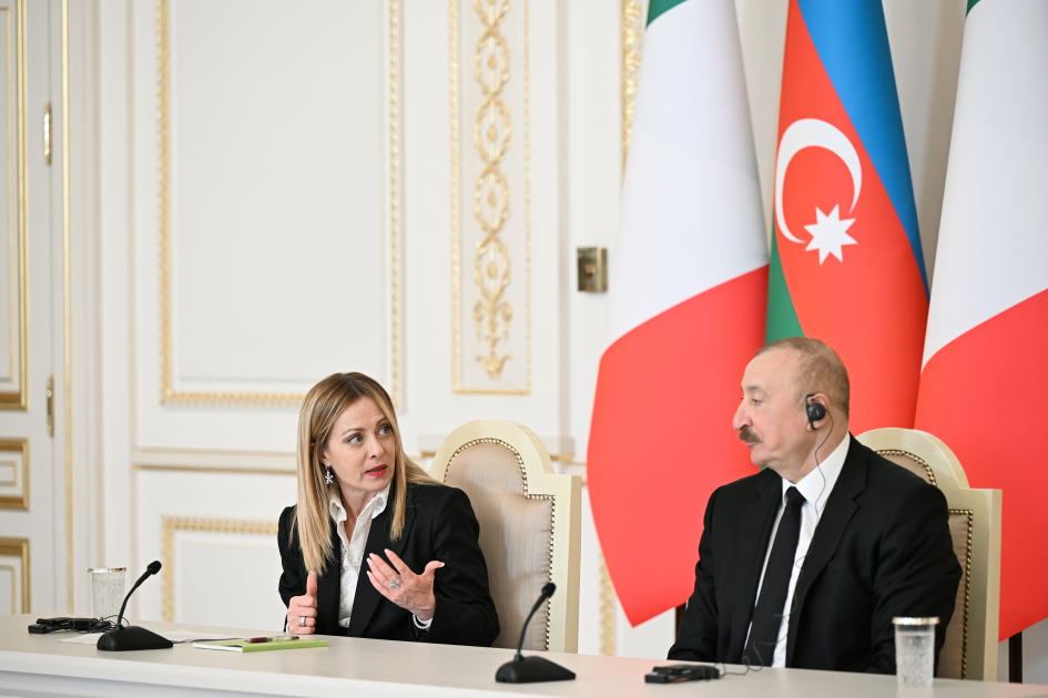President Ilham Aliyev, President of Italian Council of Ministers Giorgia Meloni make press statements (PHOTO)