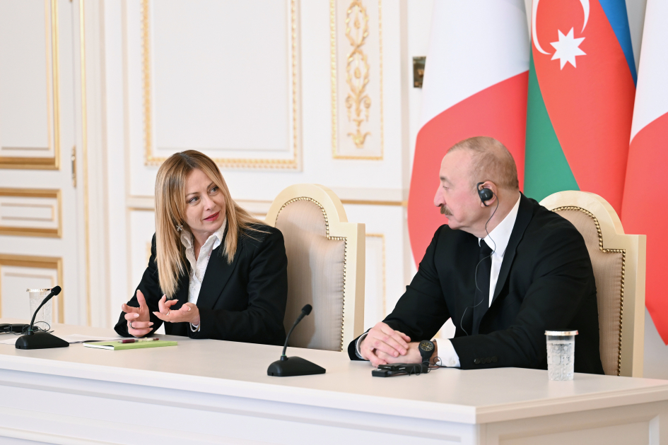 President Ilham Aliyev, President of Italian Council of Ministers Giorgia Meloni make press statements (PHOTO)