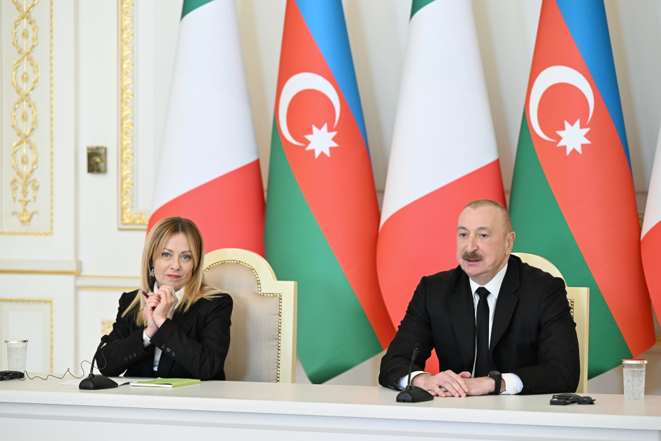 President Ilham Aliyev, President of Italian Council of Ministers Giorgia Meloni make press statements (PHOTO)