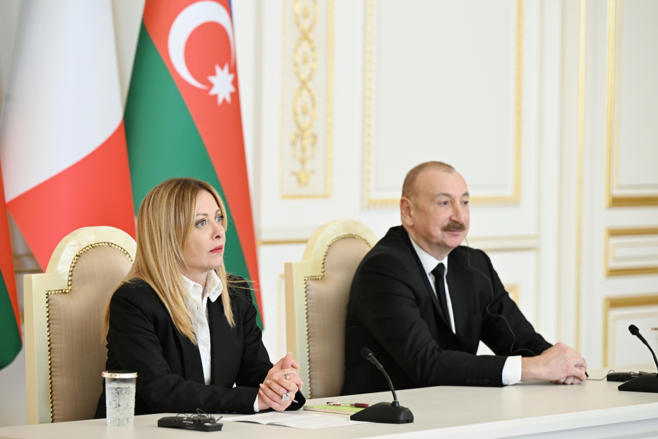 President Ilham Aliyev, President of Italian Council of Ministers Giorgia Meloni make press statements (PHOTO)