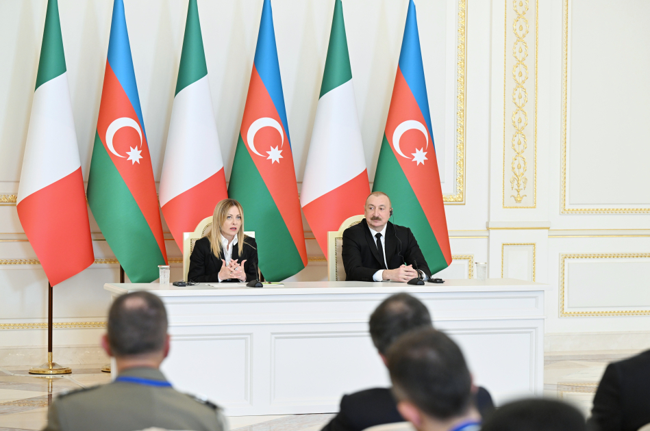 President Ilham Aliyev, President of Italian Council of Ministers Giorgia Meloni make press statements (PHOTO)
