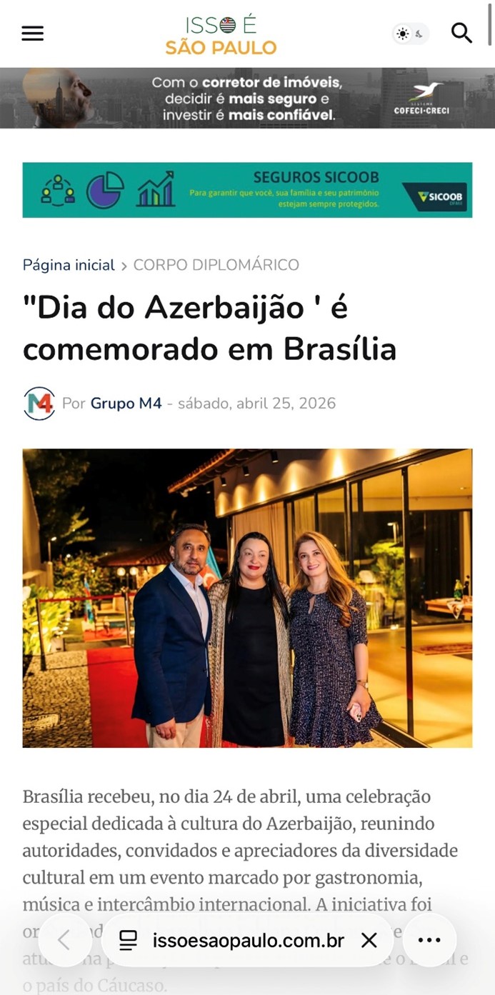 Brazilian media spotlights vibrant Azerbaijani Culture Day in Lago Sul (PHOTO)