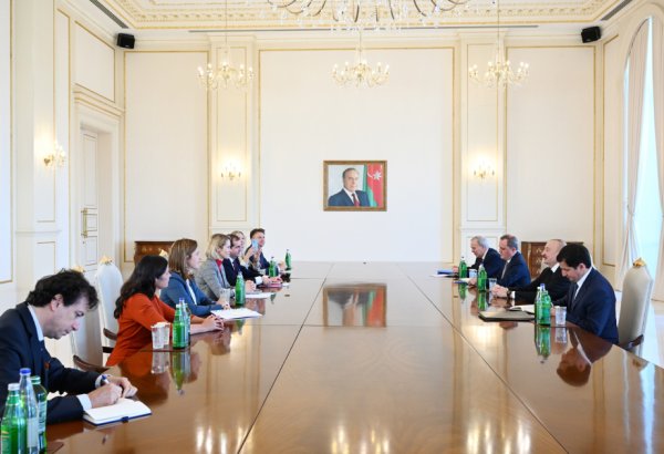 President Ilham Aliyev receives delegation led by High Representative of European Union (PHOTO/VIDEO)