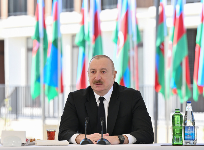 President Ilham Aliyev met with residents in Zangilan city and laid foundation stone for Zangilan City Park Hotel (PHOTO)