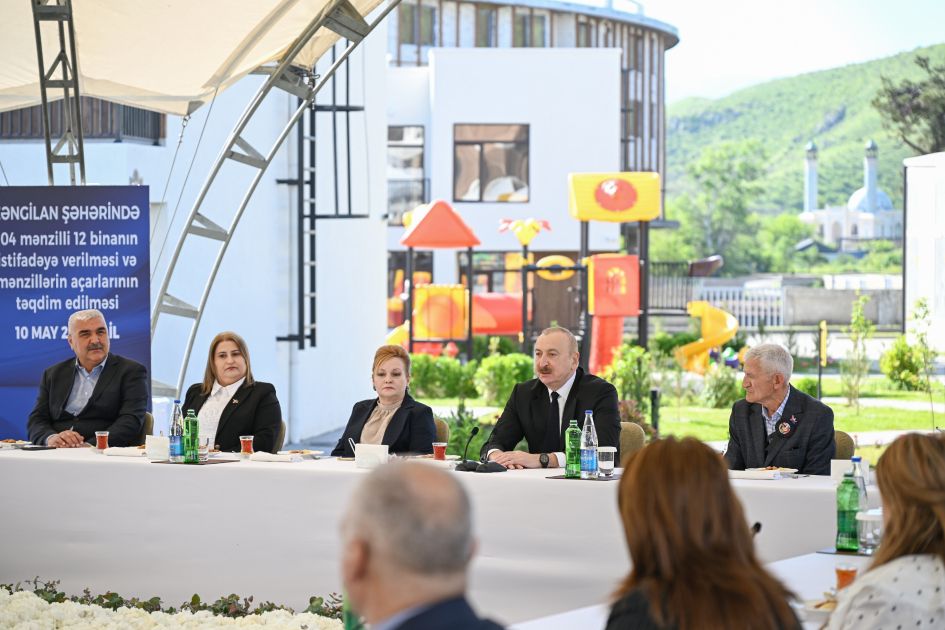 President Ilham Aliyev met with residents in Zangilan city and laid foundation stone for Zangilan City Park Hotel (PHOTO)