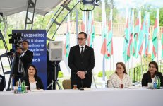 President Ilham Aliyev met with residents in Zangilan city and laid foundation stone for Zangilan City Park Hotel (PHOTO)