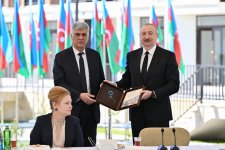 President Ilham Aliyev met with residents in Zangilan city and laid foundation stone for Zangilan City Park Hotel (PHOTO)