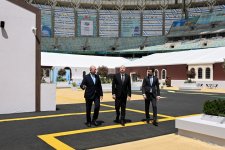 President Ilham Aliyev reviews preparations for WUF13 at Baku Olympic Stadium (PHOTO/VIDEO)