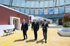 President Ilham Aliyev reviews preparations for WUF13 at Baku Olympic Stadium (PHOTO/VIDEO)
