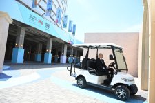 President Ilham Aliyev reviews preparations for WUF13 at Baku Olympic Stadium (PHOTO/VIDEO)