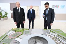 President Ilham Aliyev reviews preparations for WUF13 at Baku Olympic Stadium (PHOTO/VIDEO)